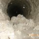 Dust build up inside a duct connected to a dust collector