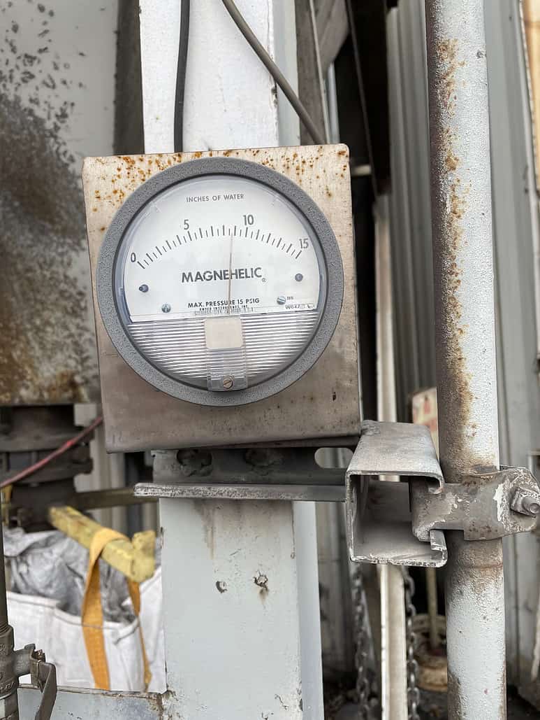 Magnahelic Gauge Installed on a Baghouse