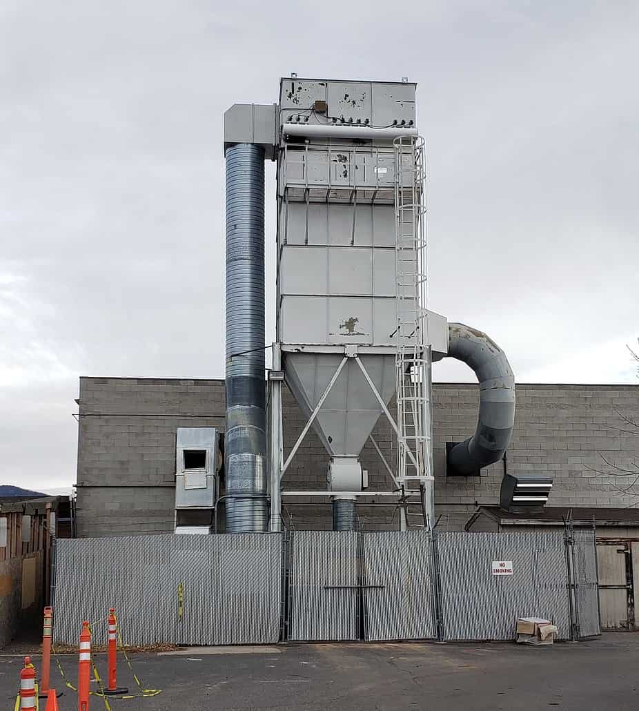 Existing baghouse at Gibson Guitars in Bozeman, Montana that was replaced.